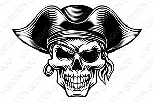 Pirate Skull Captain Hat Skeleton, an Object Illustration by Christos Georghiou