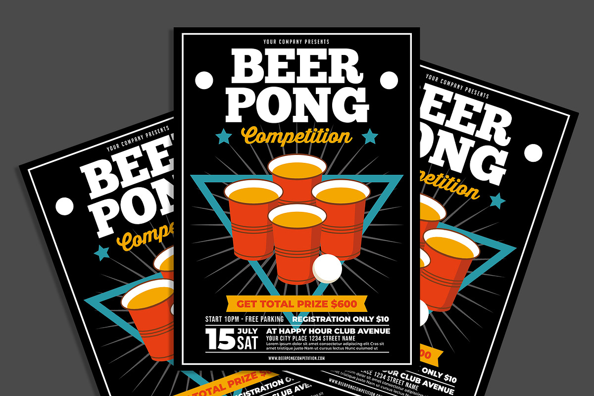 Beer Pong Competition flyer, a Flyer Template by AdamHasan (Photo 2 of 3)