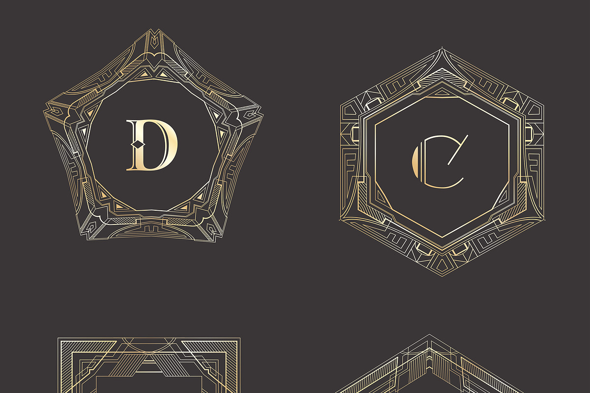 Monogram logo & Frames, a Decorative Illustration by Merfin