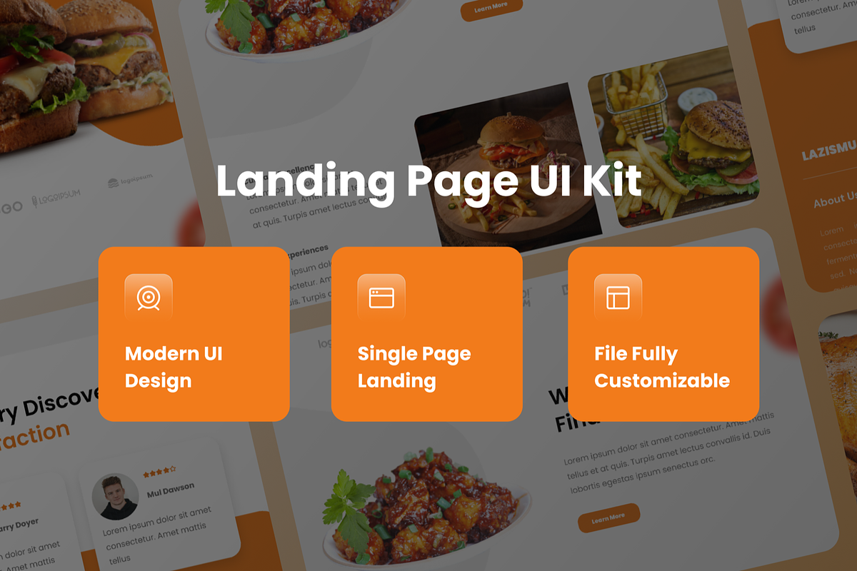 Lazismu - Food Landing Page, a Landing Page Template by SquidPixey (Photo 3 of 5)