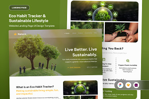 Nateco - Eco Habit Tracker Landing, an App Template by twinstd