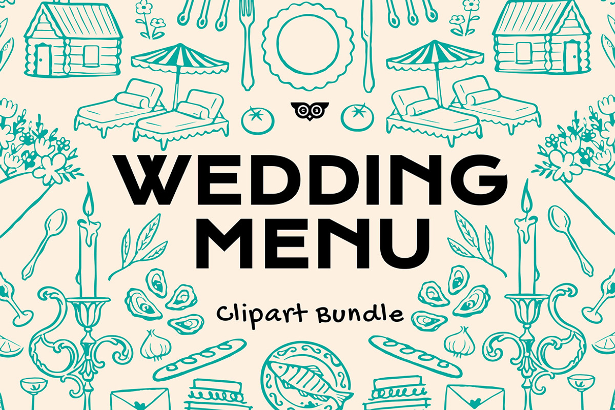 Wedding Menu Clipart Bundle, a Decorative Illustration by ClayStudio (Photo 1 of 8)