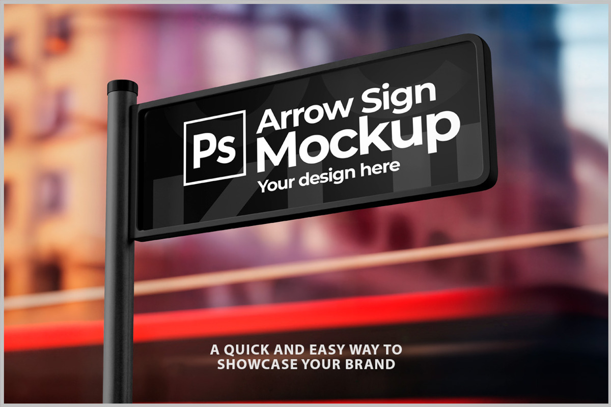 Street Sign Mockup PSD, an Advertising Mockup by Bruno's Shop (Photo 2 of 4)