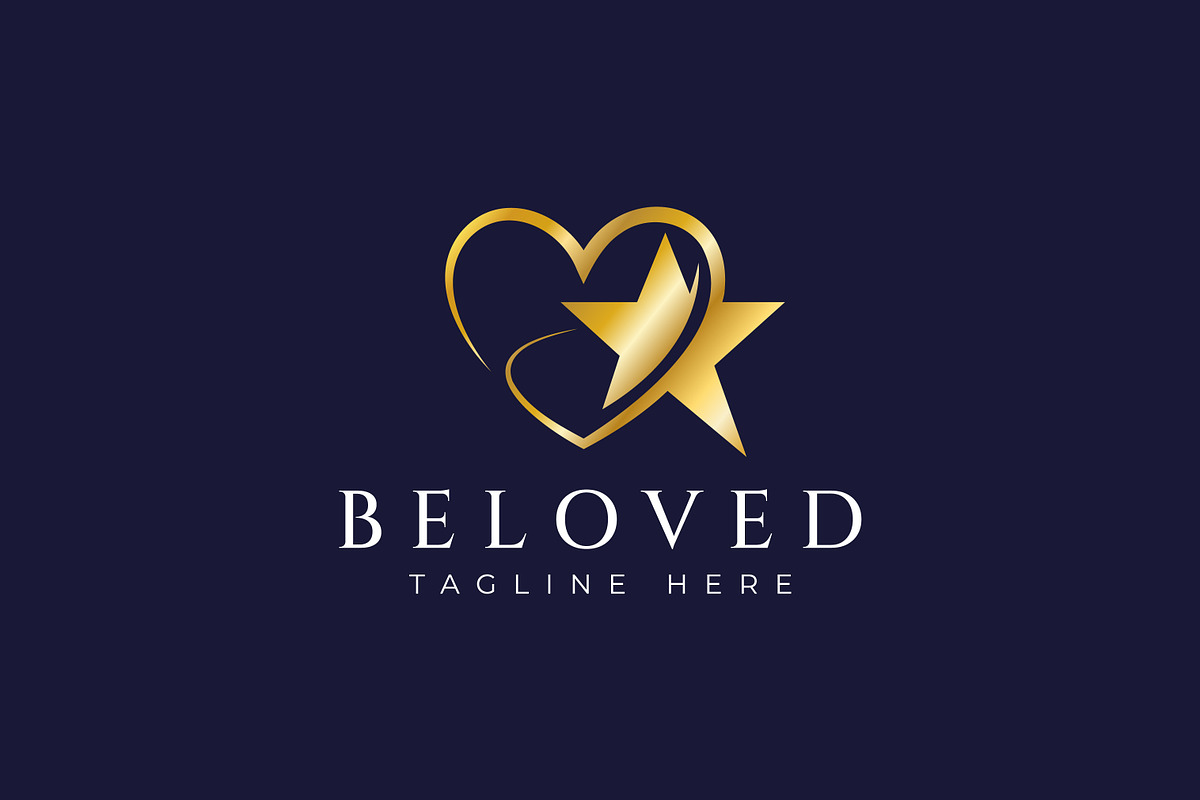Gold Heart and Star Logo Beloved, a Branding & Logo Template by Signatoro (Photo 1 of 2)