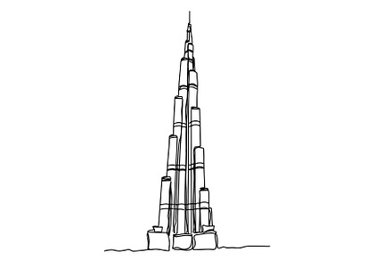 Burj Khalifa Line Art Illustration#3