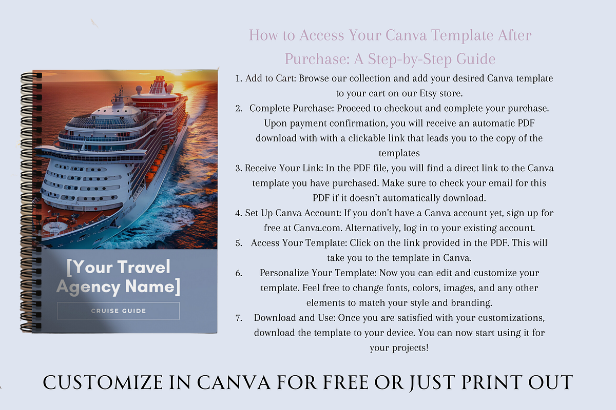 TRAVEL AGENT CRUISE GUIDE TEMPLATE, a Marketing Template by Daring Digies (Photo 4 of 5)