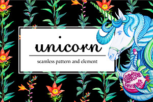 Unicorn And Flowers. Trend 2020