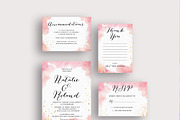 Peach Watercolor Gold Splashes, an Invitation Template by Inkpower (Thumbnail 2 of 7)