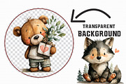 Watercolor Valentine Forest Animals, a Graphic by Libby Wishes (Thumbnail 4 of 7)