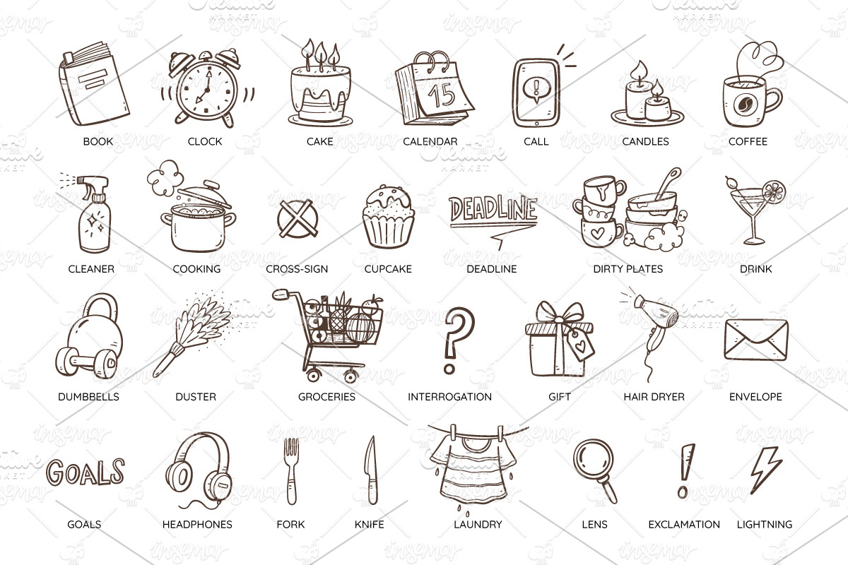 Daily Routines & Reminder Clipart, an Object Graphic by insemar (Photo 4 of 6)