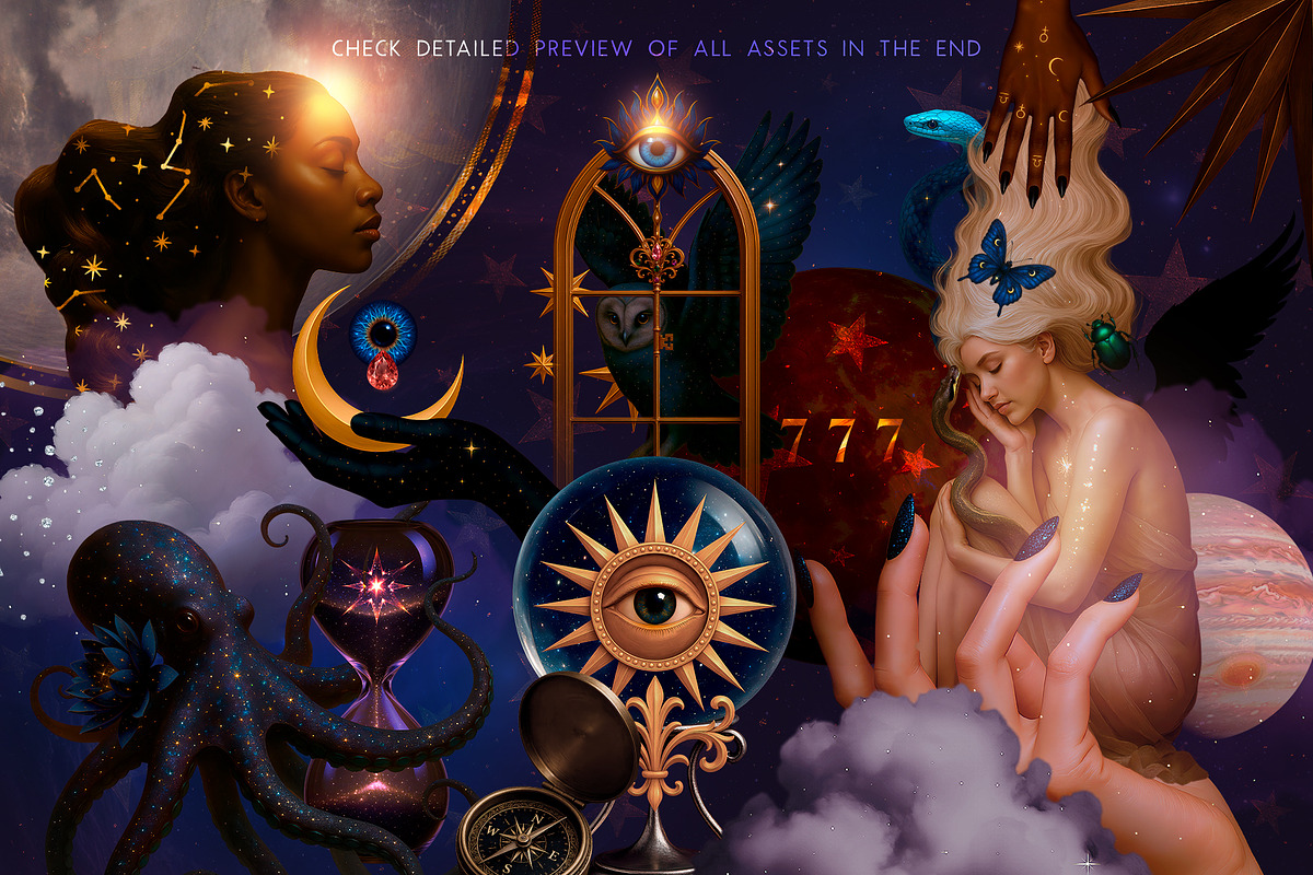 Celestial Cosmic Magic Moon Stars, an Object Graphic by Anna Babich (Photo 3 of 10)
