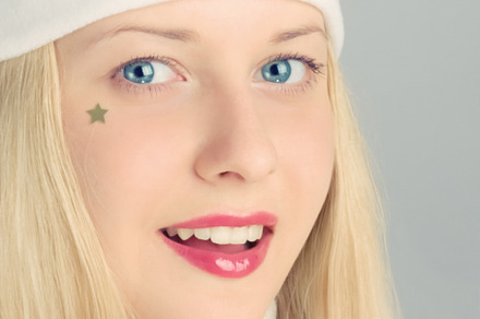 Happy blonde girl in christmas time stock photo containing christmas and, a Holiday Photo by Anneleven