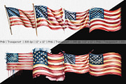 Watercolor American Flag, a Graphic by Artnoy (Thumbnail 2 of 5)