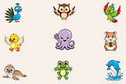 Cute Animals Clipart PNG Bundle, an Animal Illustration by maryamdesignarts (Thumbnail 5 of 9)