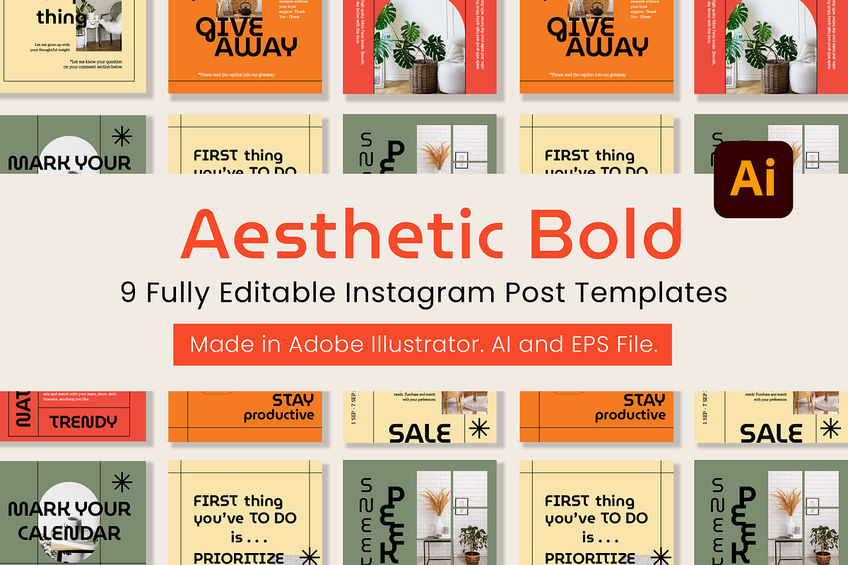 Aesthetic Bold Instagram Post Template