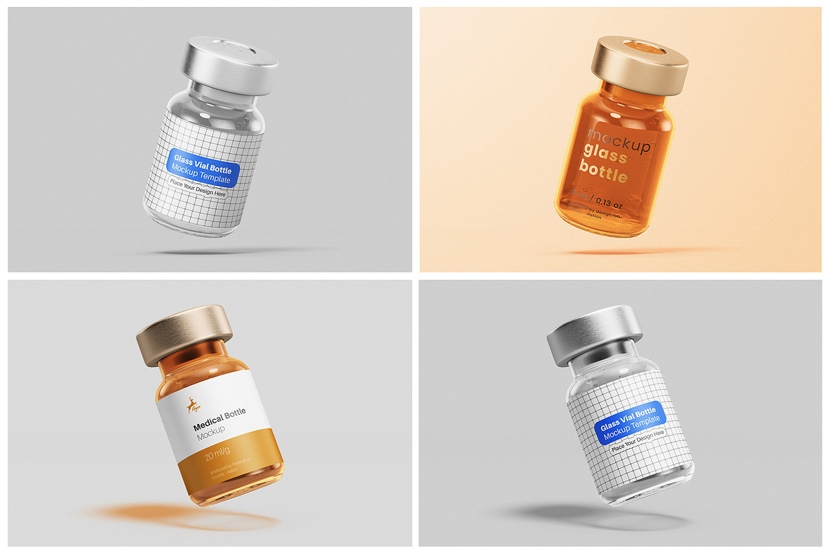 Vaccine Glass Vial Bottle Mockup Set, a Packaging Mockup by Remnand Studio (Photo 9 of 9)