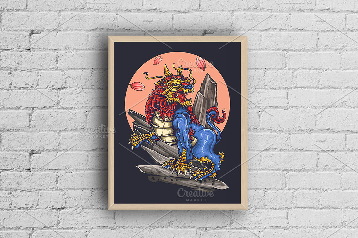 Japanese Lion Tattoo, an Animal Illustration by TSV Art Collective (Photo 3 of 3)
