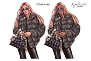 Winter Fashion girl clipart, an Illustration by KupalinaArt (Thumbnail 3 of 6)