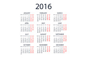 Flat Calendar 2016, a Stationery Template by Rommeo79 (Thumbnail 1 of 5)
