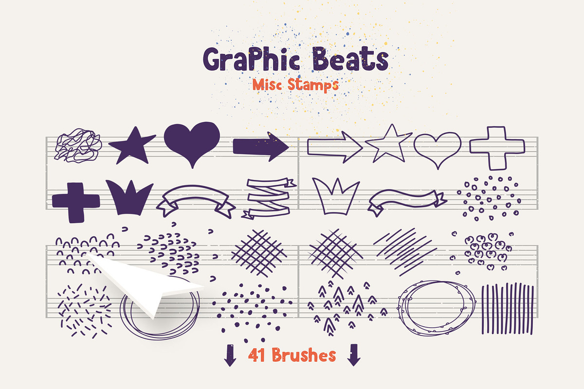 Graphic Beats: Illustrator Brushes, a Brush Add-On by Creative Veila (Photo 3 of 12)