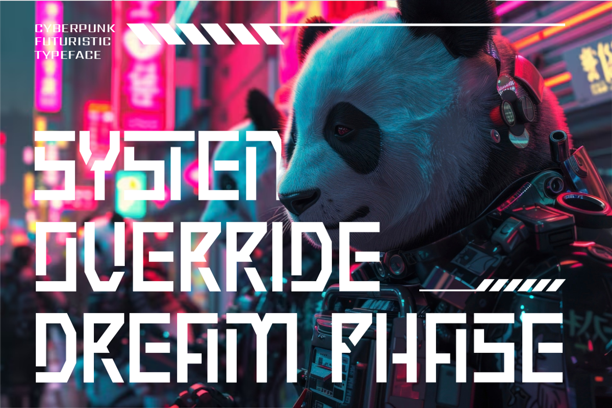 Quantum Sector Cyberpunk Techno Font, a Font by PutraCetol Studio (Photo 4 of 5)