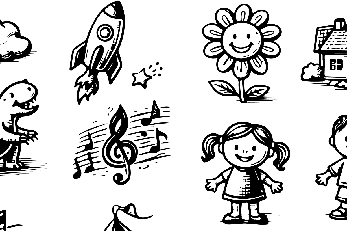 Kids Doodle Set, an Object Graphic by RT Studio (Photo 4 of 4)