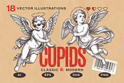 Classic & Modern Vector Cupids, a Decorative Illustration by Vecster (Thumbnail 1 of 5)