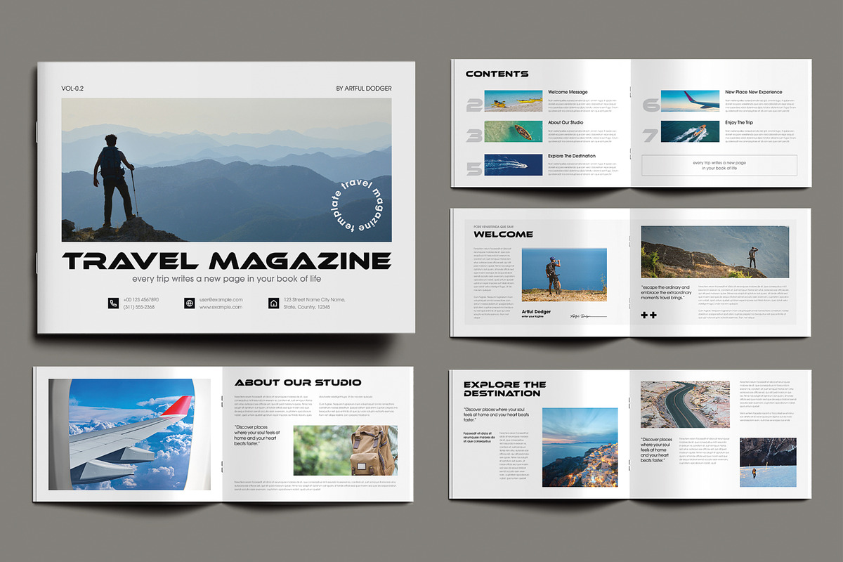 Elegant Travel Magazine Template