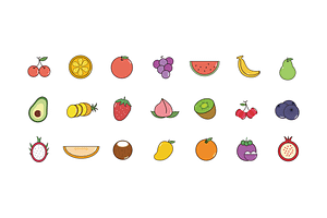 20 Fruits Pack Illustration Set