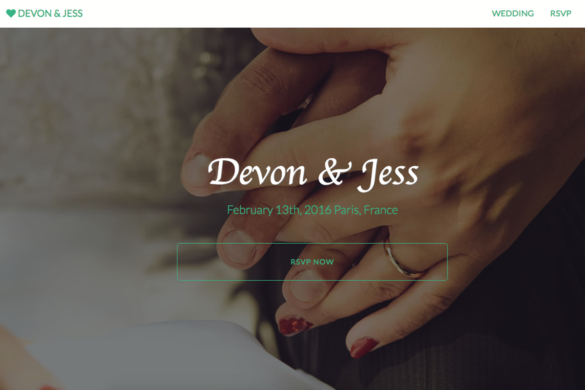 Clean and Modern Wedding Template, a Bootstrap Template by Wil Waldon (Photo 2 of 3)