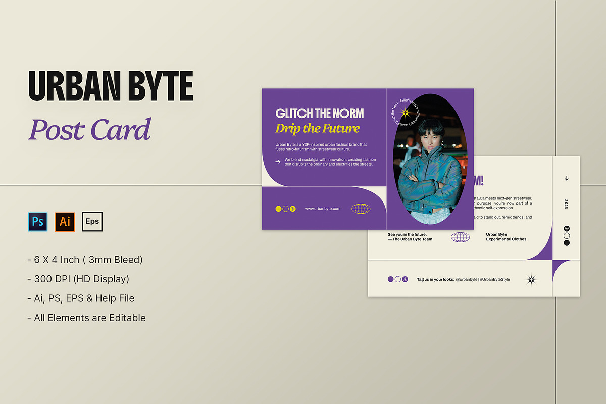 Urban Byte - Postcard, a Print Template by StreaksideStd (Photo 1 of 3)