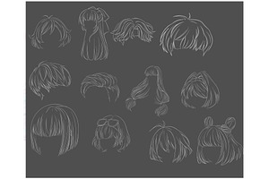 Hair Stamps Brushes For Procreate