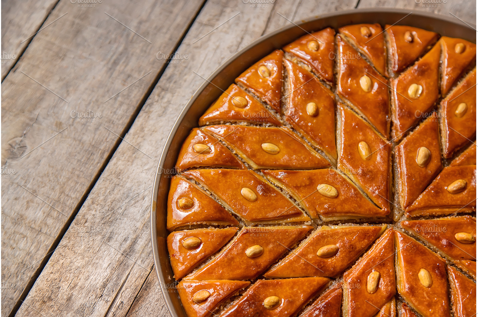 Oriental sweet baklava with nuts, a Food & Drink Photo by yanadjana