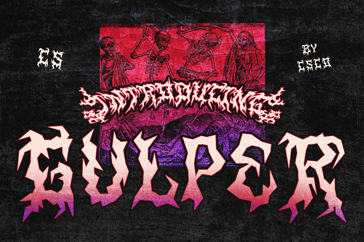 CS Gulper – Black Metal Font, a Blackletter Font by Craft Supply Co. (Photo 1 of 8)