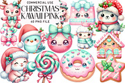 Kawaii Pink Mint Christmas Clipart, an Illustration by Daily.Designs (Thumbnail 1 of 5)