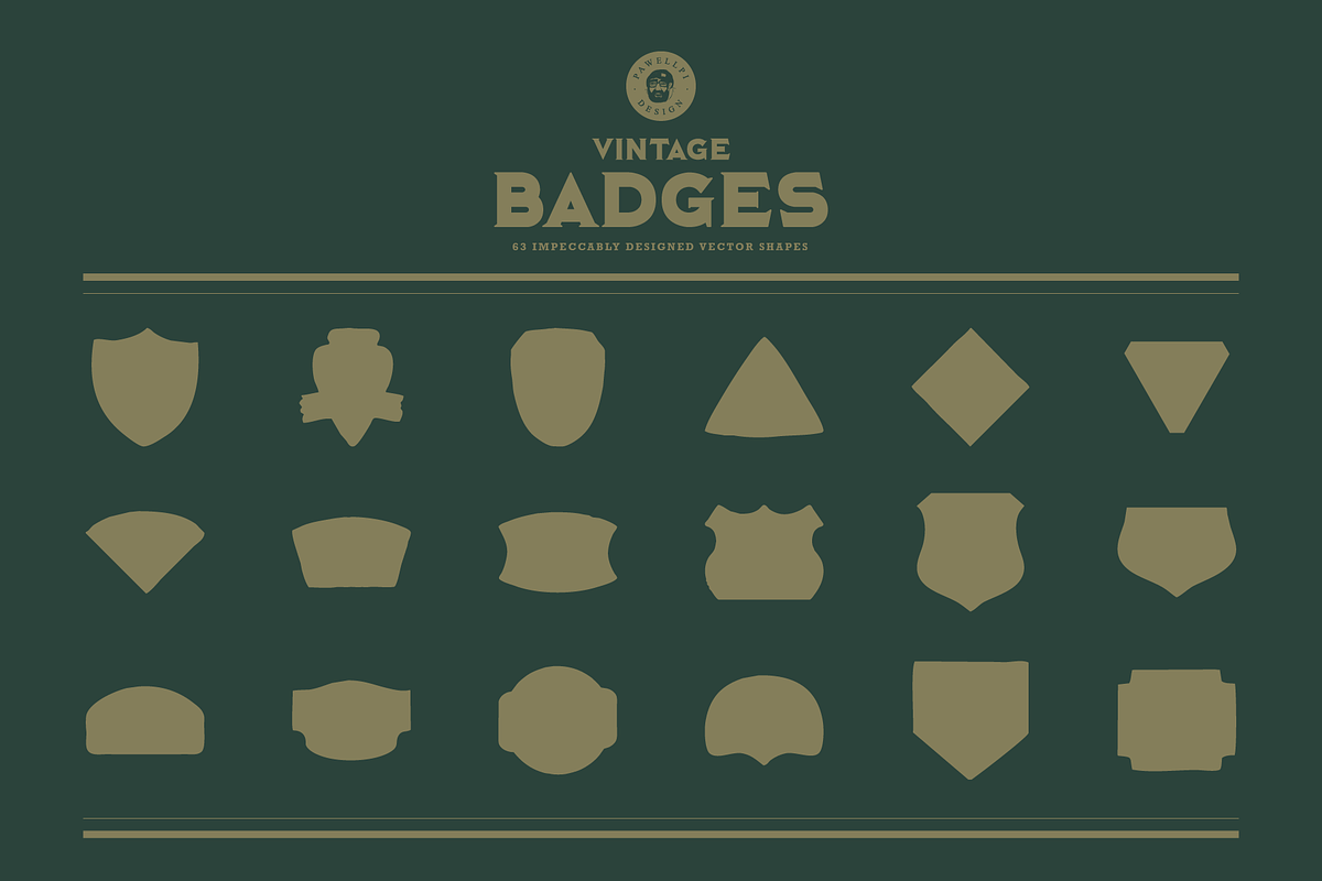 Vintage Badges Vector Shapes, an Object Graphic by pawellpi (Photo 3 of 6)
