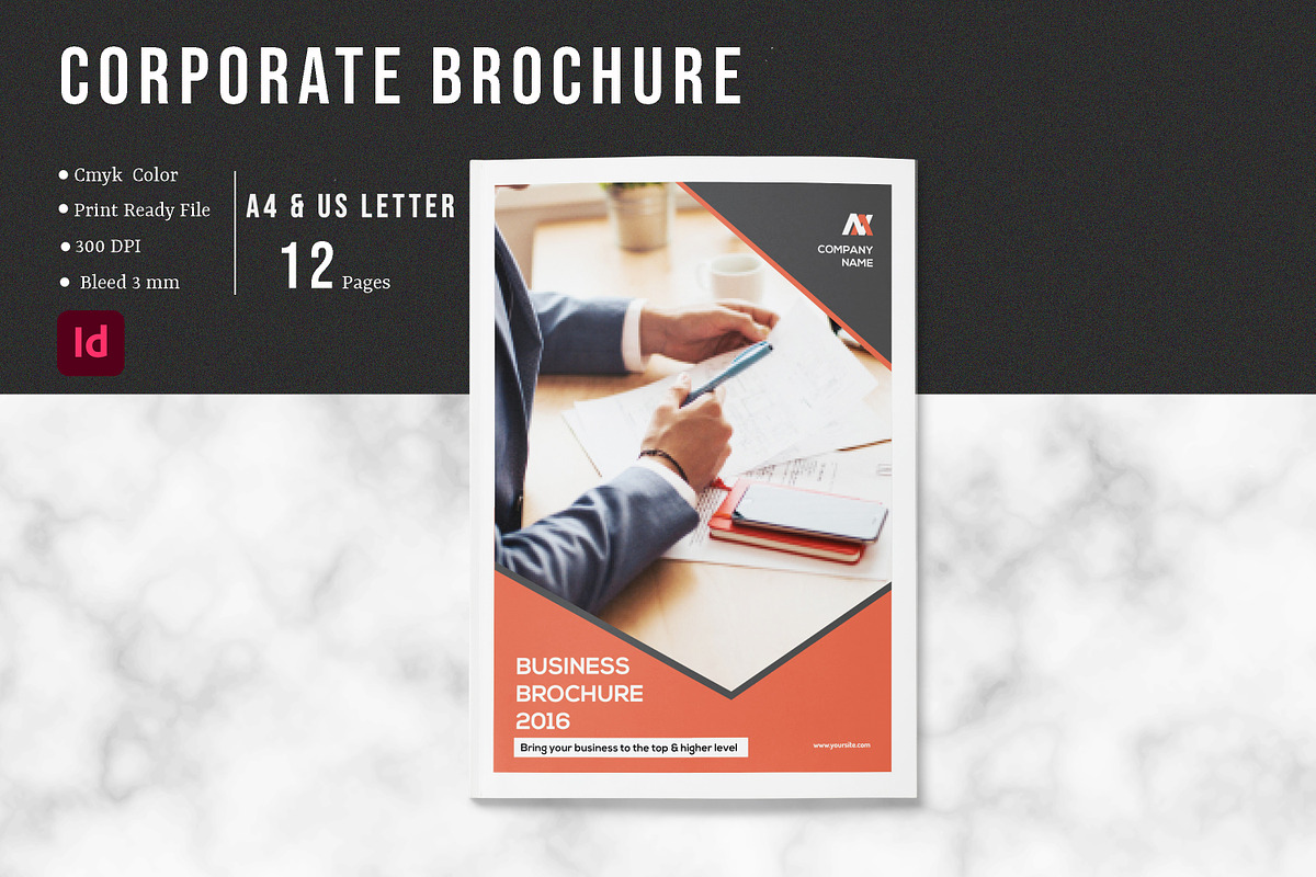 Corporate Brochure Template, a Brochure Template by retrographix (Photo 1 of 9)