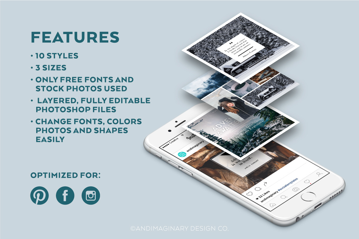 Nordic Winter SOCIAL BANNER Pack, a Social Media Template by Andimaginary Creative Co. (Photo 2 of 5)
