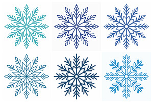 Snowflake designs in varied bluetone, an Object Graphic by Billah Hub