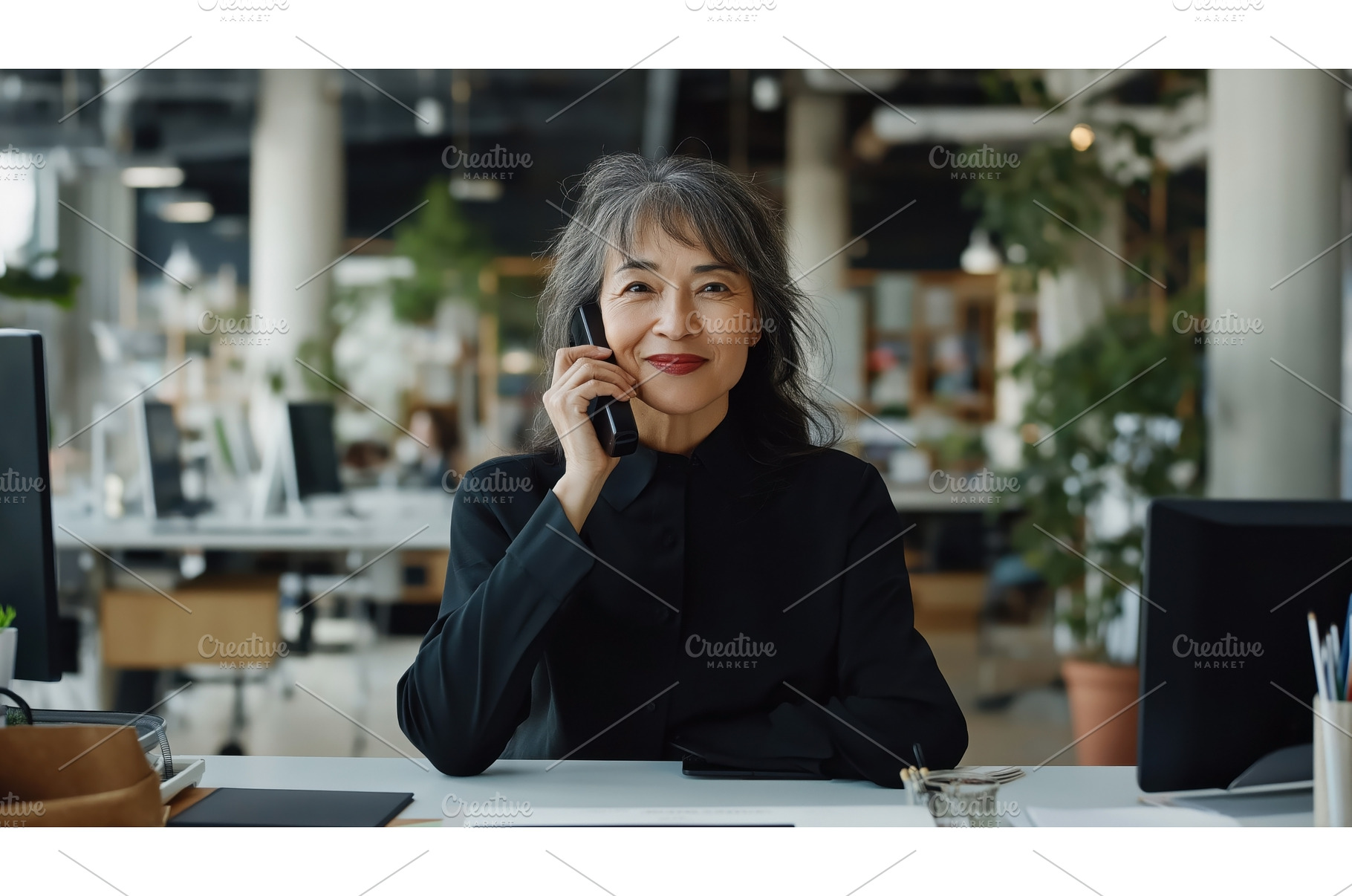 Asian businesswoman in a modern, a Person Photo by Sergey Kotenev