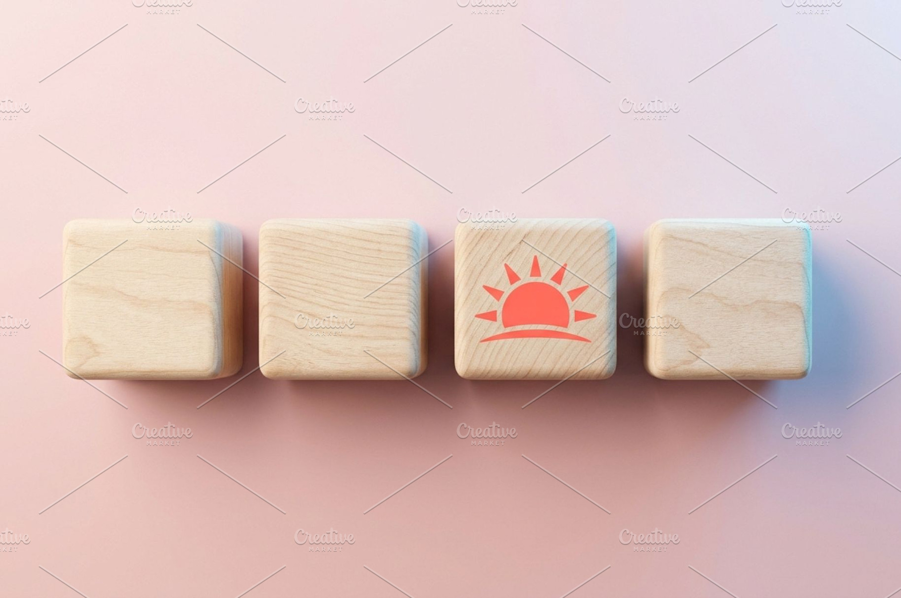 Wooden Block with Sunrise Icon, a Nature Photo by thepslr