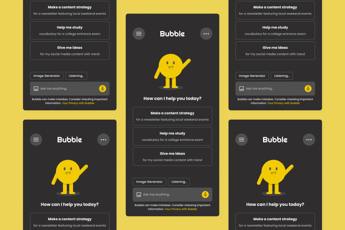 Bubble - AI Chatbot Dashboard V1, an UI Kit Template by twinstd