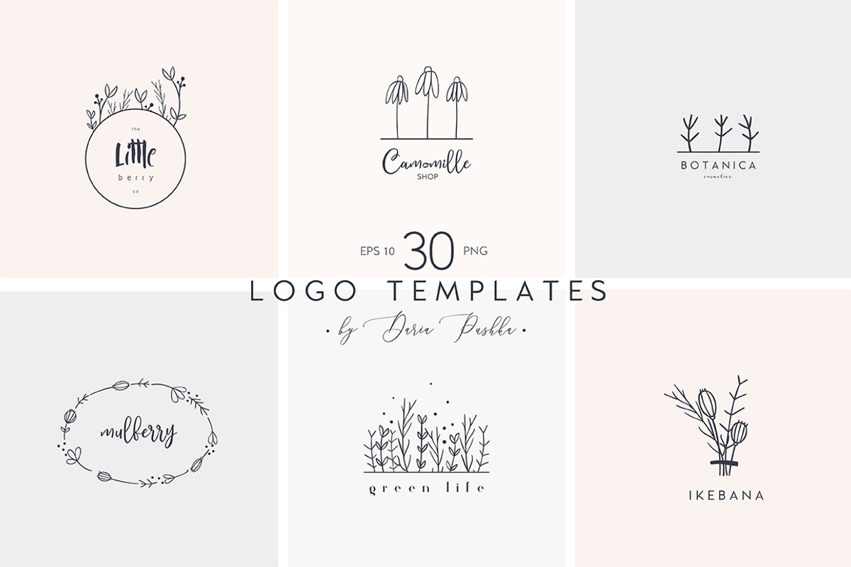 FEMININE LOGO TEMPLATES, a Branding & Logo Template by Luna Dreams (Photo 1 of 9)