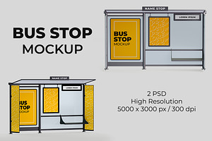 Bus Stop Mockup Set