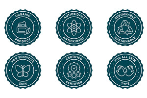 Natural Organic Product Stamp Set, a Food Illustration by Vector Creator