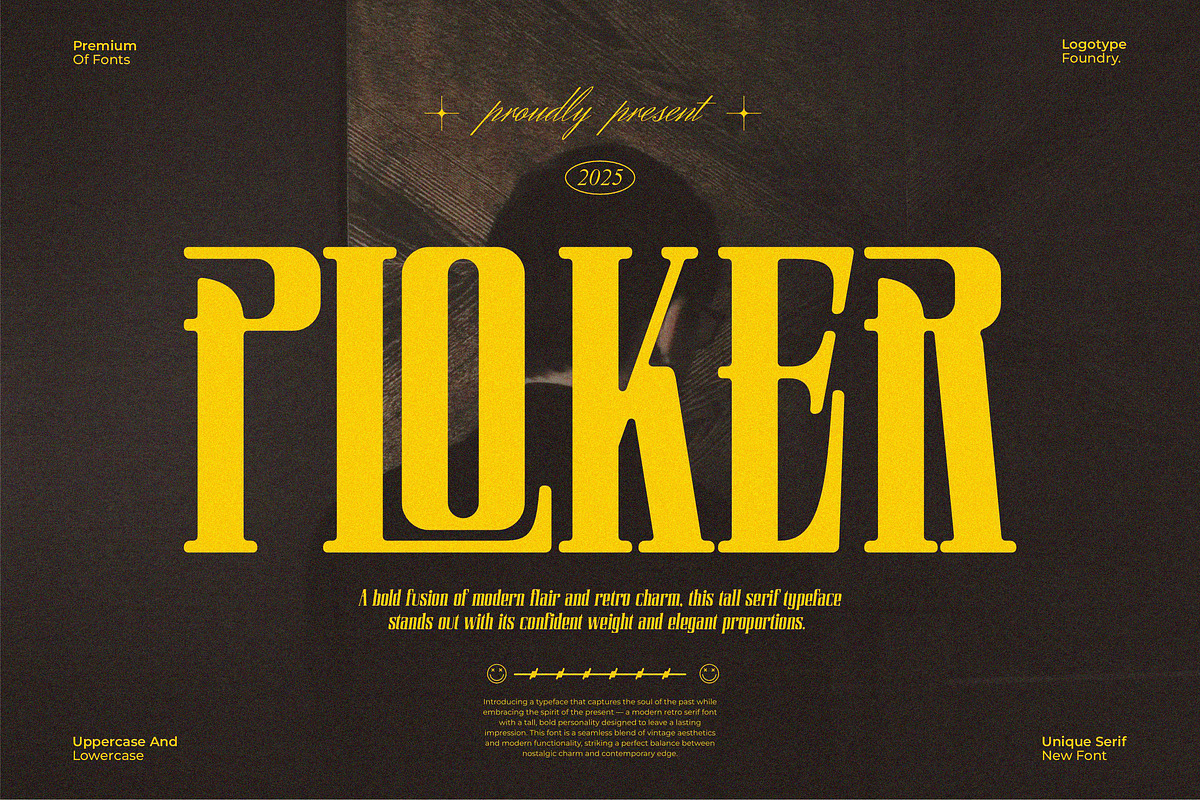 Ploker || Modern Retro Condensed Ser, a Serif Font by Ermedia Studio (Photo 1 of 10)