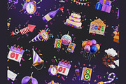 New Year Party 3D Icons, an Object 3D Model by Rakata Studio (Thumbnail 6 of 7)