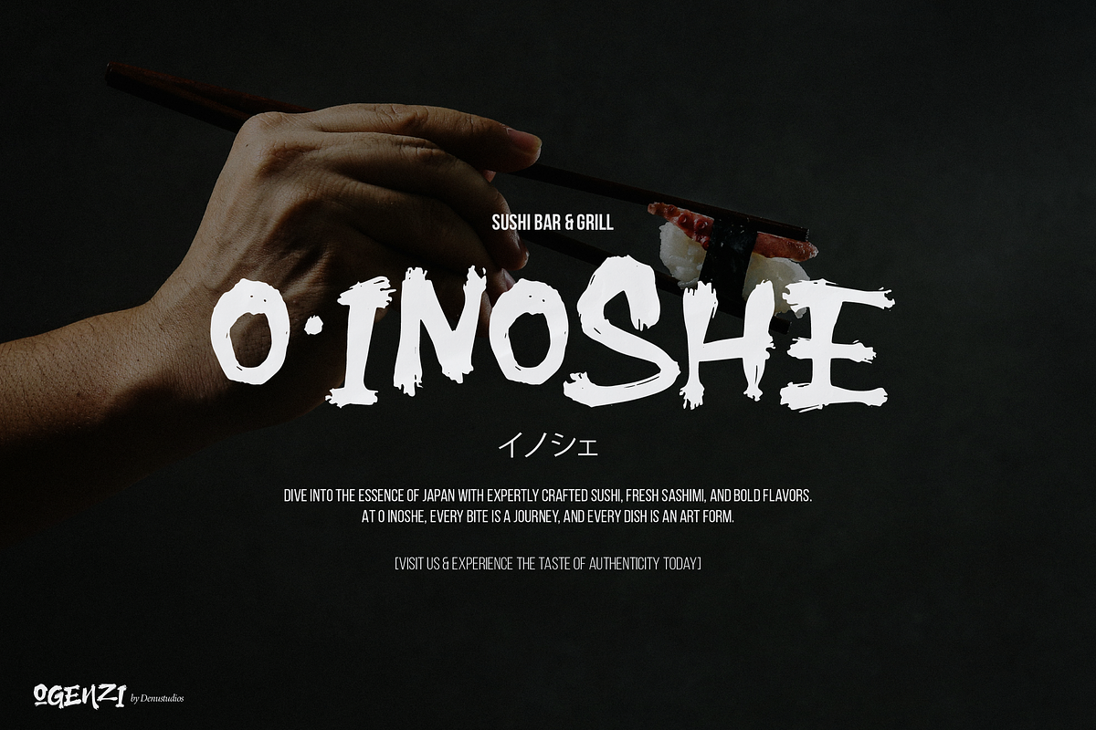 Ogenzi | Hand Drawn Japanese, a Handwritten Font by Denustudios (Photo 5 of 12)