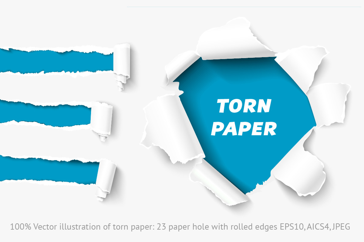 Vector torn paper set. Hole in paper, an Object Graphic by voin_Sveta (Photo 1 of 7)
