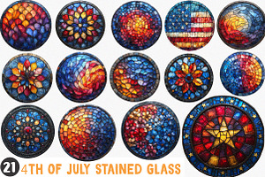 4th of July Stained Glass PNG, an Illustration by SinaCreation
